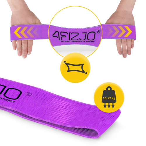 Резинка для фітнеса  4FIZJO Flex Band 16-22 кг Violet - фото №6